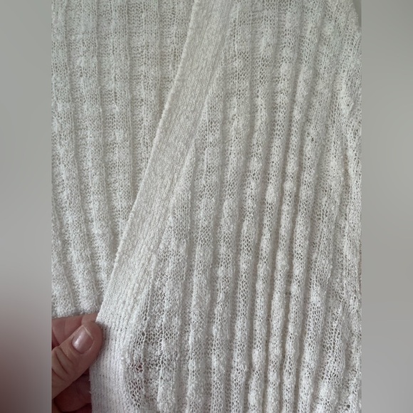 Michael Michael Kors Cream Ribbed-Panel Shawl Collar Cardigan, Pockets; size XL - Picture 4 of 6